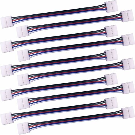 10pcs Câble connecteur RGBW 5 Broches Lampe Bande LED de 10mm Convertisseur de lumière Ruban LED sans Soudure Adaptateur pour connecter 2 Bandes LED SMD 5050 RGBW Ensemble-17cm Long