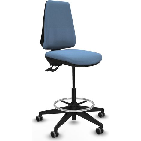 Taburete Elche AS bali azul cielo base piramidal ruedas 65mm engomadas
