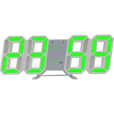 Horloge murale LED 3D multifonctionnelle, numérique, affichage de la température, grand écran, réveil pour la maison, le salon, le bureau, l'entrepôt (1/5)