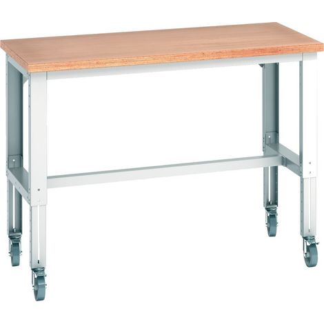 Bott Werkbank cubio 3 Multiplex-Platte 1500 x 750 x 840-1140 mm RAL 7035