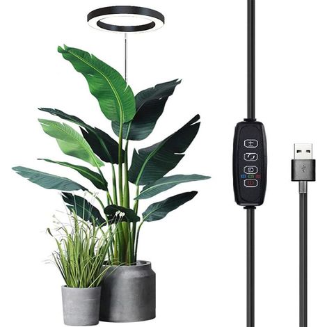 Plant Grow Light Floor Lamp Floor Model Full Spectrum Sunlight Large Potted Plant Fill Light 3/9/12 Hours Timing 10 Levels Dimming (1/5)