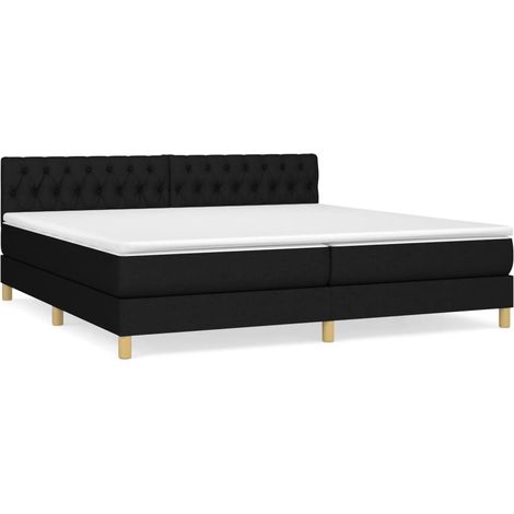 Maison Exclusive - Giroletto a Molle con Materasso Nero 200x200 cm in Tessuto