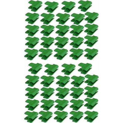 Lot de 48 colliers de serrage pour tuyau de jardin, accessoires de film d'abri de jardin, diamètre extérieur 16 mm, piquets pour plantes, clips en plastique pour serre, Vert (1/5)