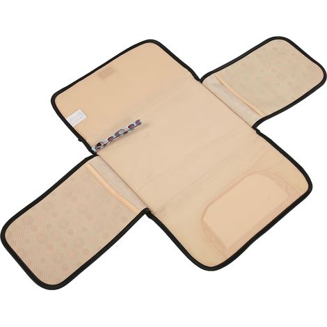 Coussin à langer portable imperméable, fermeture éclair avant, tapis à langer multifonction pour bébé, matelas de change nomade, étanche et pratique. (1/5)
