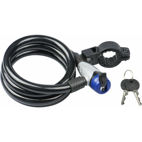Câble antivol en spirale à clés 1550 longueur 150mm BURG 18060 0