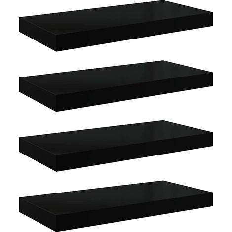Maison Exclusive - Schweberegale 4 Stk. Hochglanz-Schwarz 50x23,5 (1/5)