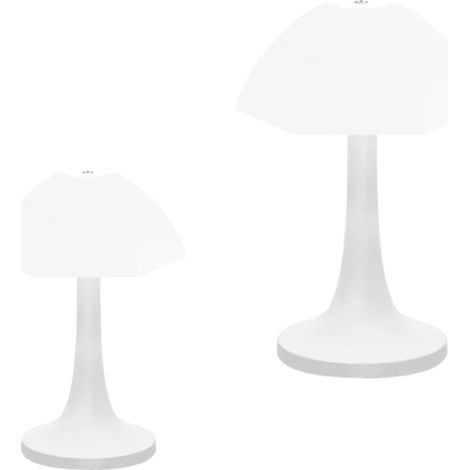 2 Pezzi Lampada Tavolo Fungo Touch Ricaricabile Calda Fredda Naturale Bianco (1/5)