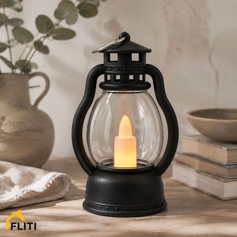 FLITI Lot de 24 Lampes Cheval Vintage LED – Bougies Électroniques Noires Flamme Réaliste Sans Fumée Décoration Noël (1/5)