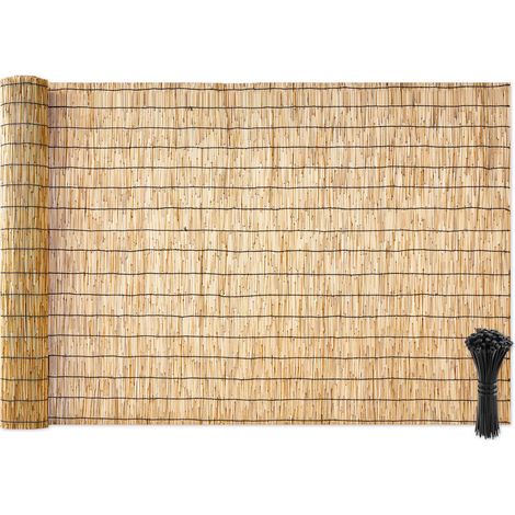 VEVOR Valla de Caña Natural 1,2 x 5 m Valla de Decoración de Mimbre 1 Pieza, Pantalla de Privacidad para Jardín Terraza Patio Balcón Exterior, Rollo de Cañizo de Ocultación, Color de Madera Natural (1/5)