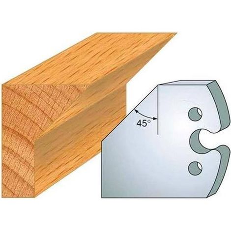 Jeu de 2 Fers Profilés Acier HT 50 x 5,5 mm - N°205 Chanfrein 45° - Outil de menuiserie - Diamwood