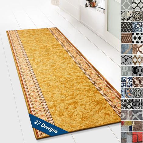 Tapis Ornement Vintage Oriental pour la Cuisine, Le Couloir et Le Salon 80 x 300 cm, Beige Rügen (1/5)