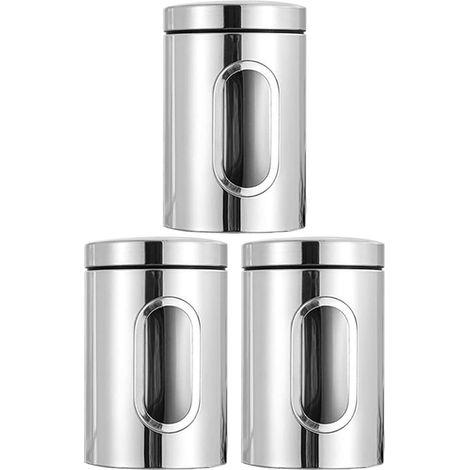 Boîte de rangement en acier inoxydable pour le café, le sucre, pour une organisation optimale de la cuisine et du plan de travail.-AquaForge (1/5)