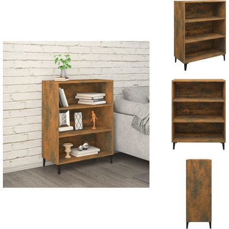 Buffet Chêne fumé 69,5x32,5x90 cm Bois d'ingénierie - Buffet - Meuble De Rangement - Armoire - Commode - Bois D'ingénierie (1/5)