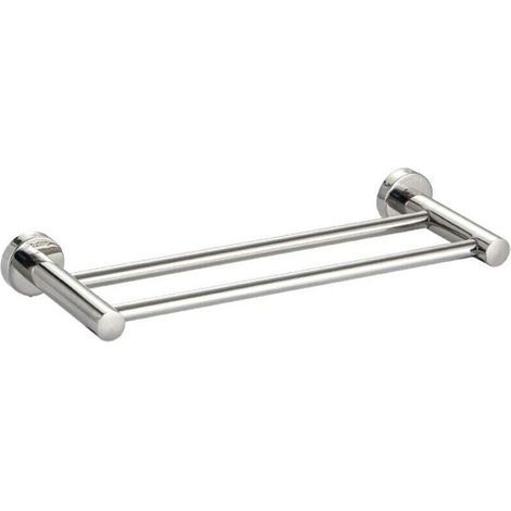 Porte-Serviettes Double Porte Serviettes de Salle de Bain 40CM 2 Barres Porte Serviette Mural Acier Inoxydable SUS304 Finition Brossé (1/4)