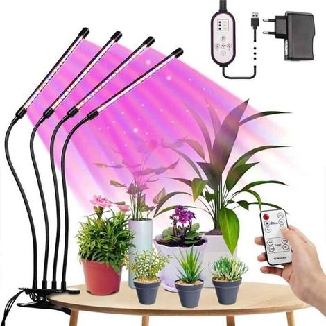 Lampe Horticole 80W, Lampe Plante Intérieur 80LEDs à 360°, Lampes de Croissance Horticoles avec Chronométrage (4H / 8H / 12H) (1/4)