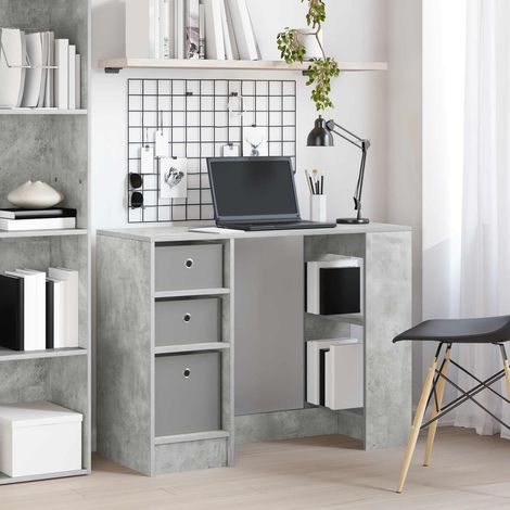 vidaXL Scrivania Grigio cemento 100 x 40 x 75 cm Legno