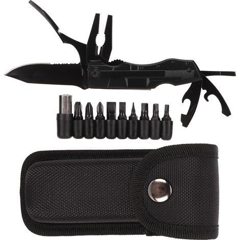Pince multifonction professionnelle en acier inoxydable, couteau utilitaire pliable, ouvre-bouteille, couteau dentelé pour camping et randonnée (1/5)