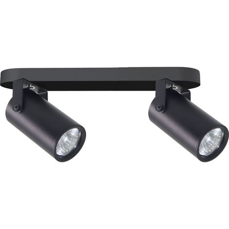 Spot plafond minimaliste double noir orientable GU10 2x15W (1/2)