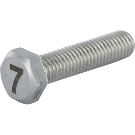 Vis métaux Tête hexagonale TH 8X35 Inox A4 Gravure CHIFFRE 7-1 pièce