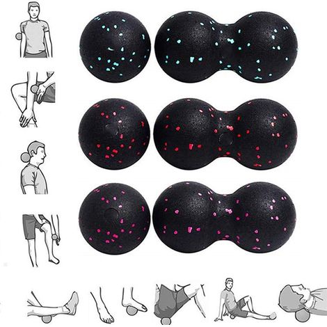 Balles de massage en forme de cacahuète, ensemble de balles de massage pour fascia plantaire, kit de massage des tissus profonds, rouleau musculaire pour l'acupression, la fasciite plantaire et la réf (1/5)