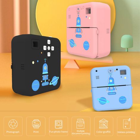Imprimante photo de poche, imprimante thermique sans fil pour étiquettes, impression instantanée 1080p, compatible avec smartphones iOS et Android, batterie intégrée et 3 rouleaux de papier inclus pou (1/5)
