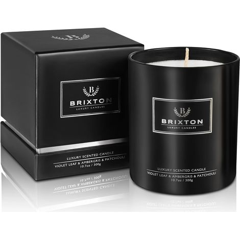 Vela aromática Brixton 300g Hoja de violeta, ámbar gris y pachulí Homms (1/5)