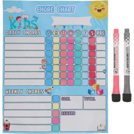Verhaltensdiagramm-Set für Familien, Belohnungstabelle, praktischer Kalender für Kinder – 25 x 20 cm (1/4)
