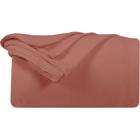 Housse de couette gaze de coton Terracotta 240x260 cm (1/5)