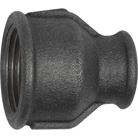 Riegler Muffe 240, red., Rp 1/2 i., Rp 3/8 i., Temperguss schwarz