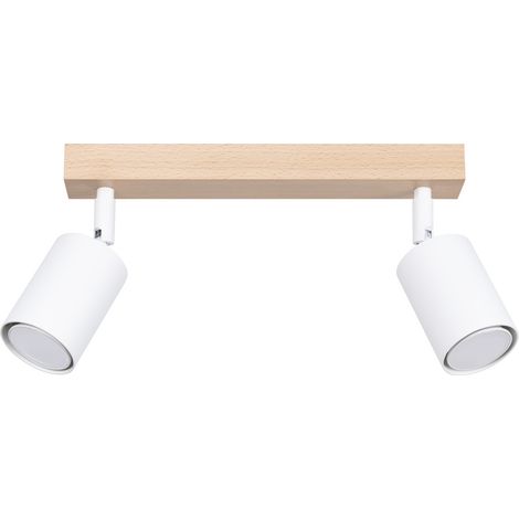 Lámpara de techo Tundra 2 GU10 madera blanca Lumilo 12.477.86 (1/5)