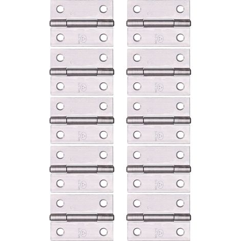 Charnière à ressort 304 inox 5cm, Lot de 10, Accessoires de quincaillerie pour porte (1/5)
