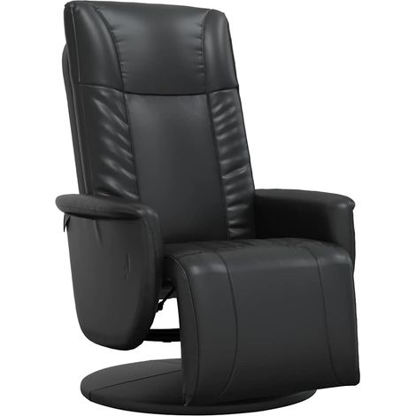 Fauteuil inclinable - Fauteuil Relax avec repose-pieds noir similicuir fr17098 (1/5)