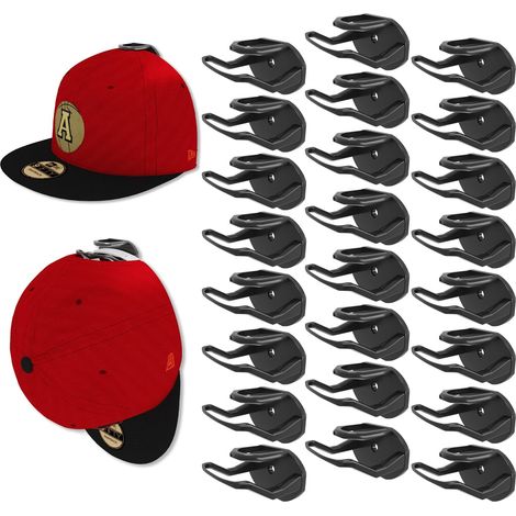 Porte-Casquettes Mural 24 Pièces - Support Adhésif Sans Perçage pour Baseball  Organisation Porte/Armoire/Chambre  Design Invisible (1/5)