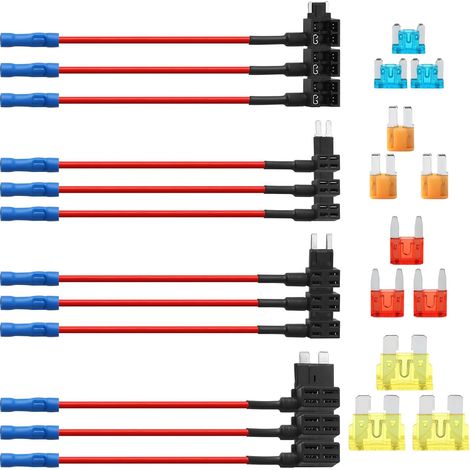 Pièces Adaptateurs Porte Fusible pour Voiture Caméras de Tablea  Circuit Prise Fusible Types ATO ATC ATM APM Kit (Standard Mini Micro Micro2) Installation Sans Modification (1/5)
