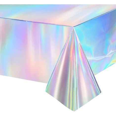 Nappe de fête irisée, hydrofuge, holographique, 137x274 cm