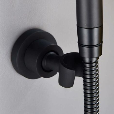 Support de de Douche Support Douche Noir en Acier Inoxydable 304 Pour de Douche Support Douchette à Main Universel Support de Douche Réglable à 360 ° Avec Vis d'installation (1/4)