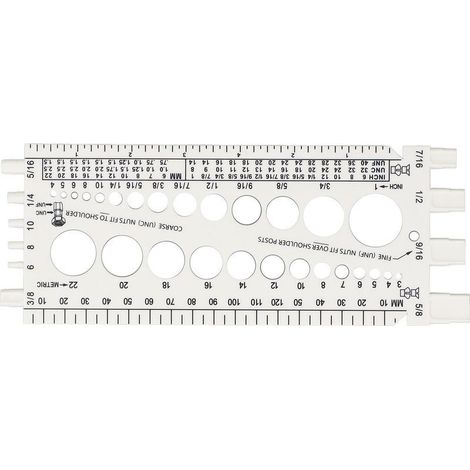 1 Outil de mesure vis et écrous, plastique robuste, tailles impériales et métriques, pour atelier et boîte à outils (1/5)
