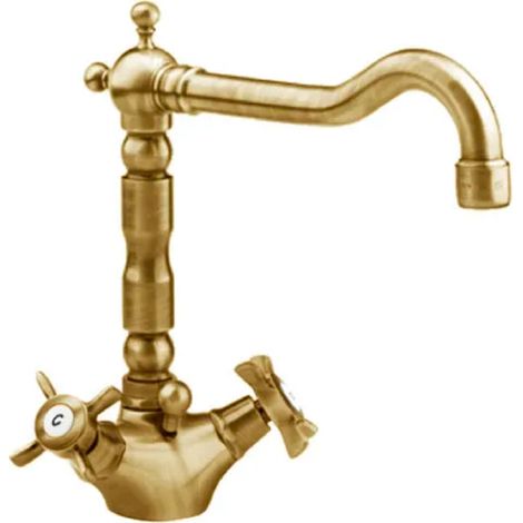 RUBINETTO LAVABO MONOFORO SERIE ORIENTES BRONZATO SCARICO 11/4   RUBINETTERIE EURORAMA S.P.A.