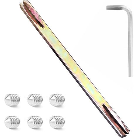 Tige de poignée carrée 8 mm x 120 mm pour poignées de porte, ferrures de porte, avec 6 vis à six pans creux M6 et 1 clé (1/5)