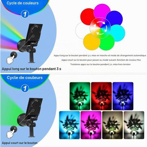 Lampe Solaire Extérieur, Extérieur sans Fil Etanche IP65 Lampe Jardin avec 180° Réglable Spot Solaire pour Jardin, Cour, Allé. (1/4)