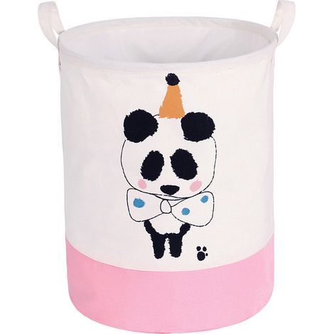 Panier à Linge Pliable Imperméable pour Bébé Panier de Rangement Corbeille à Linge Sale Sac à Linge Seau de Stockage Rond en Tissu pour Buanderie Enfant Jouets(Panda) (1/5)