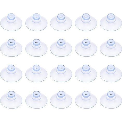 [JAMAIS UTILISÉ] Lot de 20 petites ventouses en plastique transparentes, sans crochet, 30 mm (1/4)
