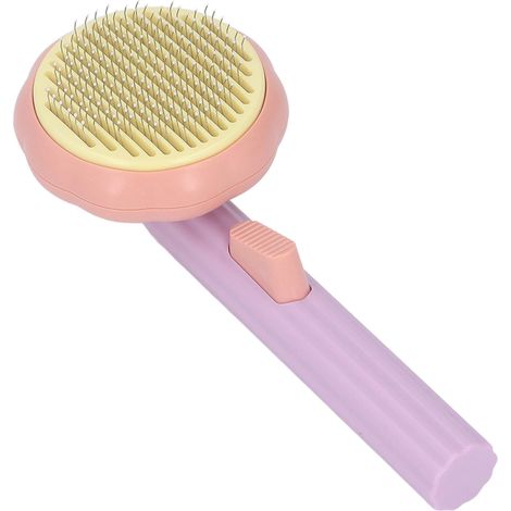 Brosse autonettoyante en forme de citrouille pour animaux de compagnie, outil de démêlage pour chats, usage intérieur, violette (1/5)