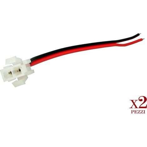 2 PZ Connettori Spinotto Femmine Piatto Con Blocco Di Sicurezza Cavo 15cm