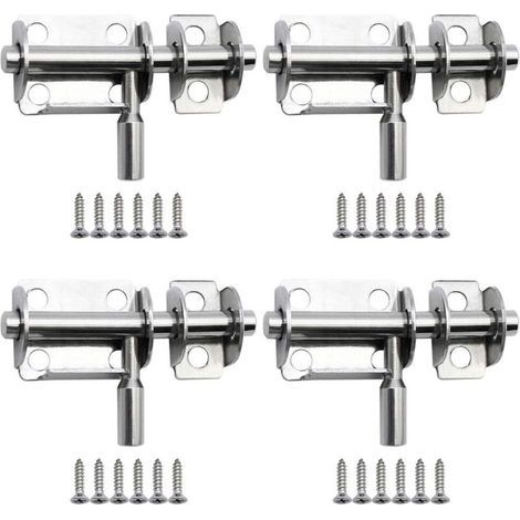4 Pièces 65mm Mini Verrous de Porte Coulissants en Acier Inoxydable loquets de Porte de Sécurité avec Vis pour Porte de Salle de Bain Porte en Bois Porte pour Animaux de Compagnie Chambre à Coucher GR (1/5)