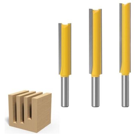 3pcs 8mm Queue Fraises De Fraisage Extra Longues, Fraise À Bois Fraise Extra-Longue Fraise Droite À Bout 8mm X 1/2" X 50.8mm, 8mmx 1/2" X 63mm, 8mmx 1/2" X 76mm (1/5)