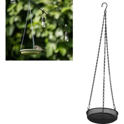 Dispensador de semillas con malla metálica lisa, capacidad de 1,4 kg, tipo péndulo con cadena para colgar. (1/5)