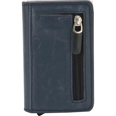 Portefeuille porte-cartes de crédit portable antivol pour hommes et femmes, étui à cartes de visite bleu x‑60 (1/5)