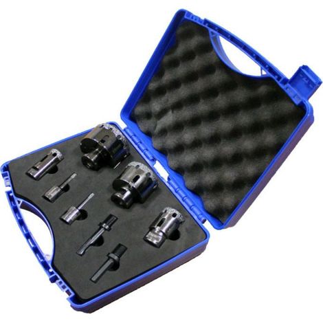 Leman – Coffret de 6 trépans diamantés M14 – Ø6/8/28/35/50/68 mm – Pour grès cérame, faïence, marbre – Technologie vacuum brazed (1/2)