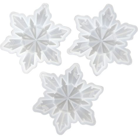 Moule silicone flocon de neige réutilisable pour pâtisserie et chocolat - Lot de 3 (1/5)